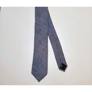 J.CREW Mens Blue Chambray The Skinny Tie 100% Cotton Preppy Business Nautical